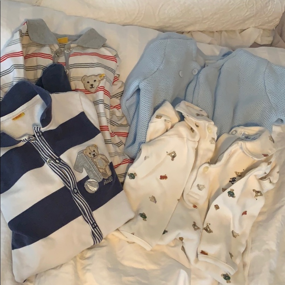 Lot of coveralls (4) for baby boy.